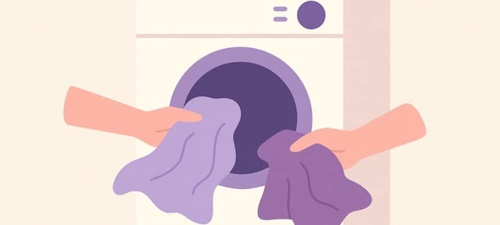 Colocando a roupa na máquina